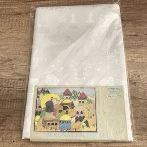 Shabbat Tablecloth 200cm x 145cm Rectangle 79in x 57in White Stain Repellent
